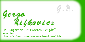 gergo mifkovics business card